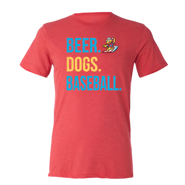 Clearwater BeachDogs Beer Dogs Baseball Tee