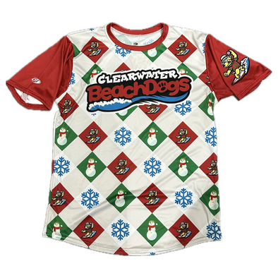 Clearwater Beach Dogs Christmas in July Ugly Sweater Replica Tee