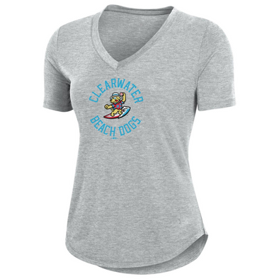 Clearwater Beach Dogs Grey Women's V Neck