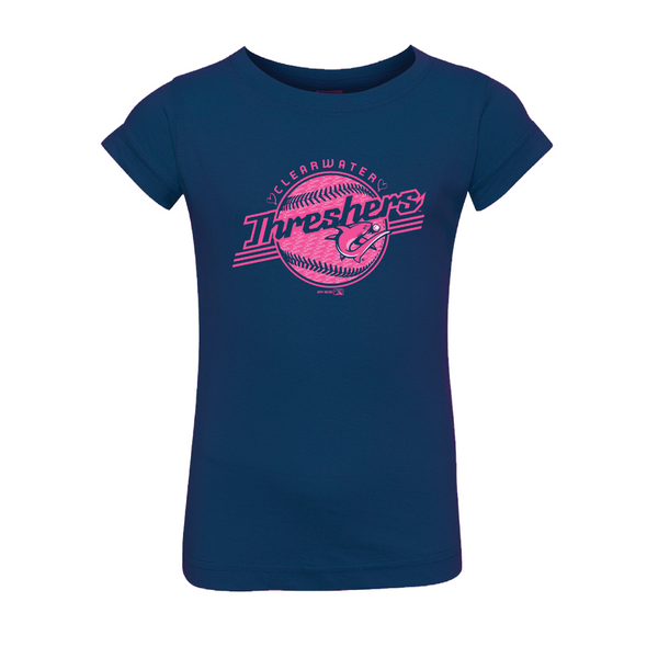 Clearwater Threshers Girls Pink Logo Tee