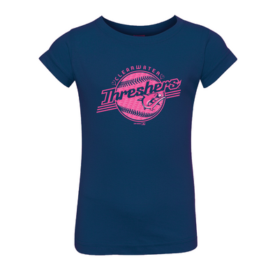 Clearwater Threshers Youth Pink Logo Bimm Ridder Tee