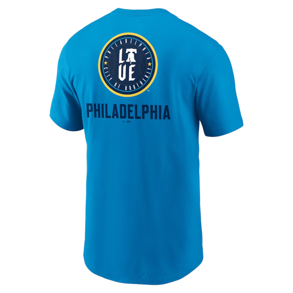 Nike Philadelphia Phillies Blue City Connect Design Short Sleeve T Shirt Blue 100 POLYESTER Size XL Rally House