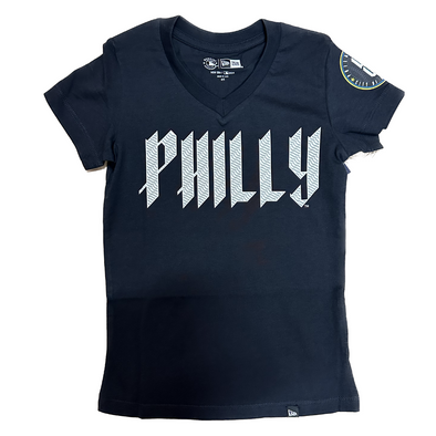 Philadelphia Phillies Youth Girls V-Neck City Connect Tee